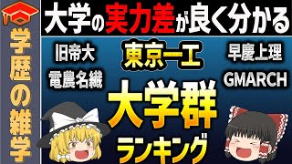 【ゆっくり解説】真の実力が分かる大学群ランキング