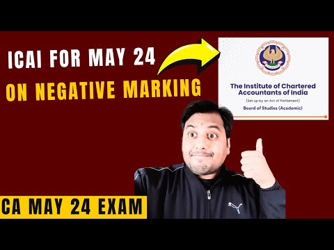 |ICAI Announcement For May /June 24 CA Exam On Negative Marking| Foundation| Inter| Final|