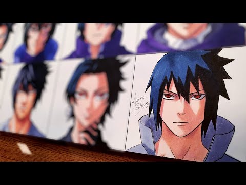 Drawing SASUKE as 12 different ANIMES CHARACTERS