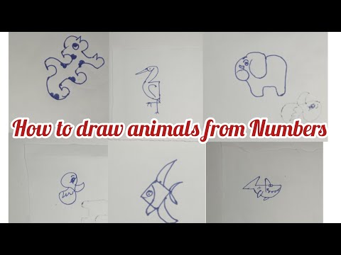 How to Draw animals from Numbers || Drawings ||