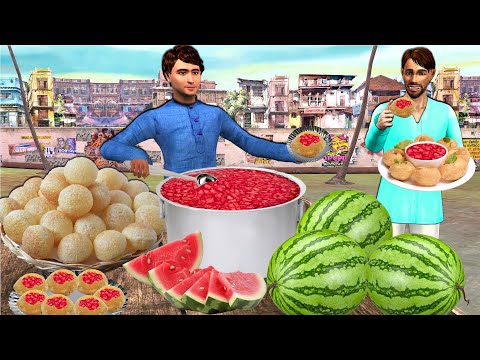 Watermelon Pani Puri Recipe Street Style Famous Golgappa Hindi Kahani Moral Stories New Comedy Video