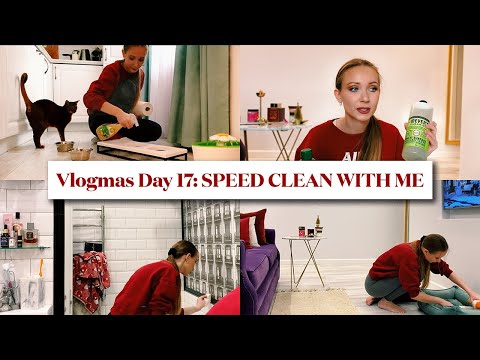 SPEED CLEAN WITH ME: ENTIRE HOME IN 1 HOUR - VLOGMAS DAY 17