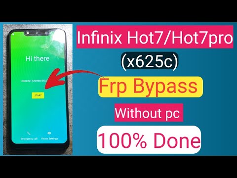 infinix Hot 7/Hot 7pro (x625c) Frp bypass without pc|Remove Google account