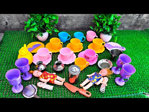 unboxing miniature plastic full kitchen set collection | toy cooking game | kitchen set toy | review