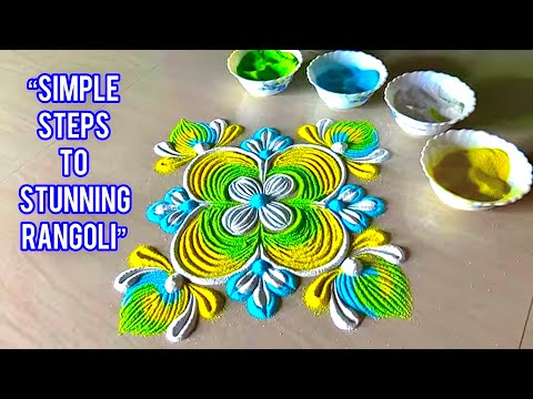 easy and short rangoli design ✨ creative rangoli designs with colours✨Ranu Art Rangoli