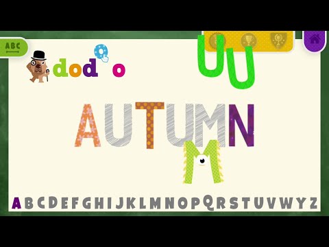 Dodoo ABC Alphabet - Letter A - Autumn, Alphabet, Animal - Animated English Words for Kids