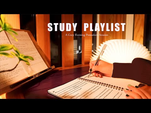 🍵 3-HOUR STUDY MUSIC PLAYLIST/ relaxing Lofi / Cozy Evening DEEP FOCUS POMODORO TIMER/ Study With Me