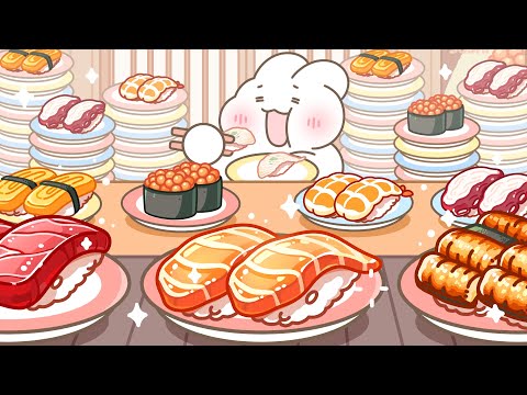 Sushi Animation Eating Show! / Animation ASMR