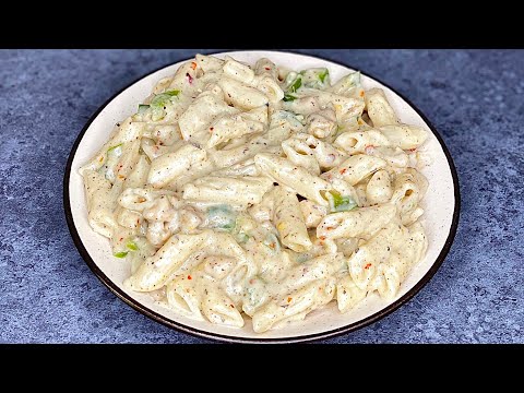 White Sauce Chicken Pasta Recipe | Creamy & Cheesy White Sauce Pasta