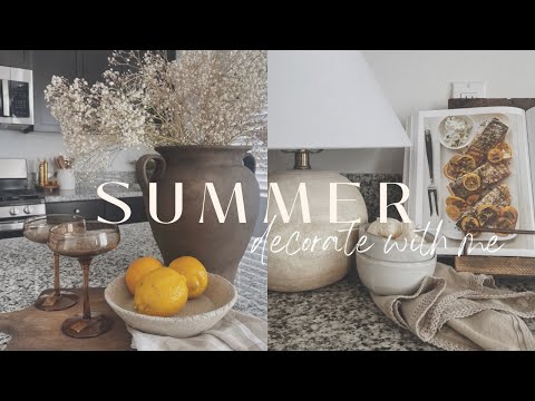 Summer Decorate With Me 2023 || Kitchen & Dining || Minimal Summer Touches