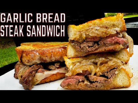 SIMPLY IRRESISTIBLE! CHEESY GARLIC BREAD STEAK SANDWICH ON THE GRIDDLE! EASY RECIPE