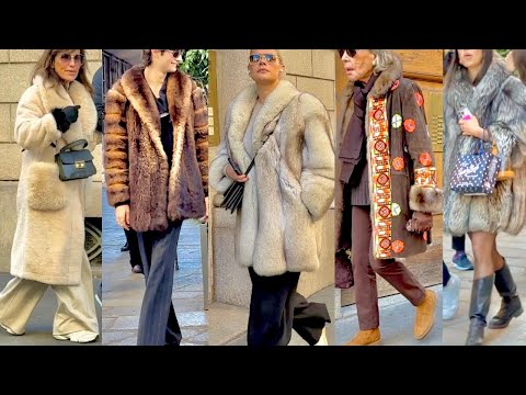 WINTER 2025 FASHION TRENDS❄️VINTAGE FUR COATS RHAPSODY 🇮🇹MILAN STREET STYLE #vanityfair