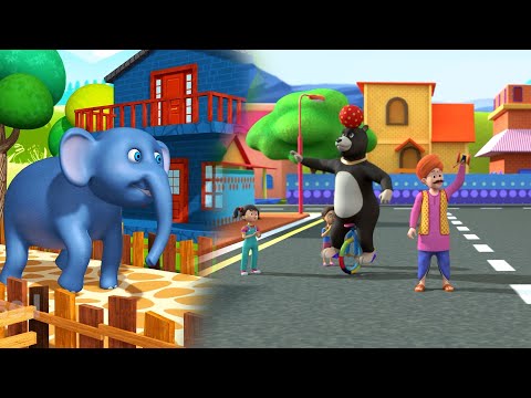 Kalu Madari & Hathi Raja - कालू मदारी और हाथी राजा | Kids Learning Rhymes | Hindi Balgeet