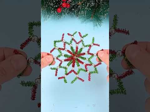 DIY Snowflake with pipe cleaners