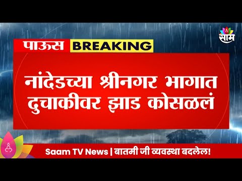 Nanded News: नांदेडच्या श्रीनगर भागात दुचाकीवर  झाड कोसळलं,  दुचाकीवर तिघांपैकी लहान मुलगा जखमी