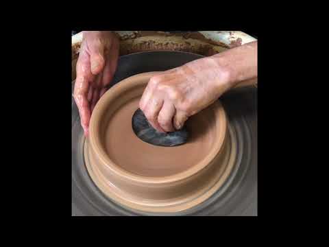 Wheel throwing a pasta bowl