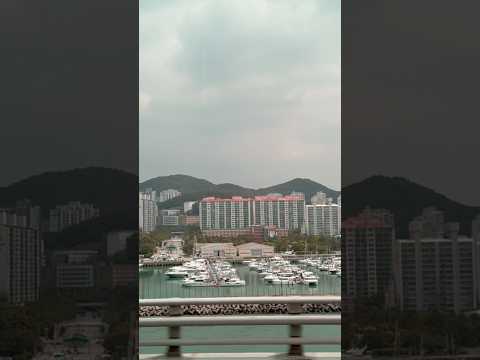 Stunning view of Suyeongman Bay Yachting Center from Gwangan Bridge in Haeundae, Busan, South Korea!