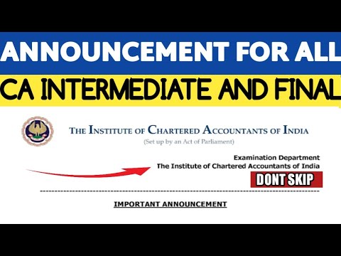 |Big Announcement | CA Intermediate & CA Final Students