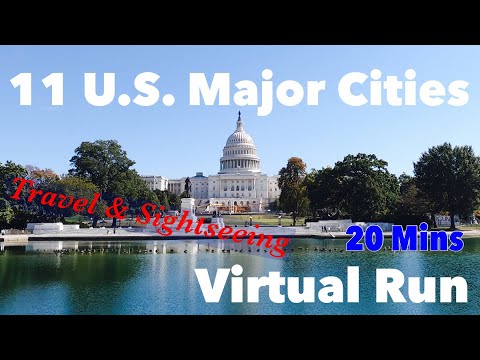 【Virtual Run】 アメリカ各都市を走る (20分間のランニング用動画)