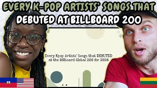 REACTION TO Every Kpop Artists' Songs that DEBUTED at the Billboard Global 200 for 2024