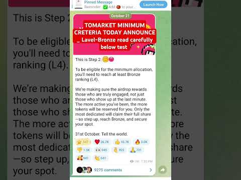 Tomarket Urgent Update _ Airdrop Criteria Change #shots #tomarket