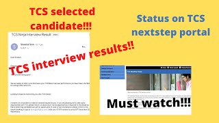 TCS interview results || TCS nextstep portal || 2021