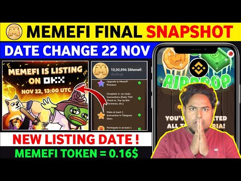 Big Scam Memefi লিস্টিং ডেট পরিবর্তন || memefi new update bangla || memefi listing date change