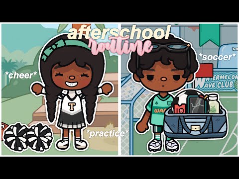 twins after school routine *soccer and cheer* ⚽️ (EP.5) | *with voices* | toca life world roleplay