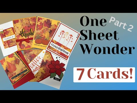 One sheet wonder!  7 Beautiful Fall Cards Part 2 #onesheetwonder #autumncards #fallcards