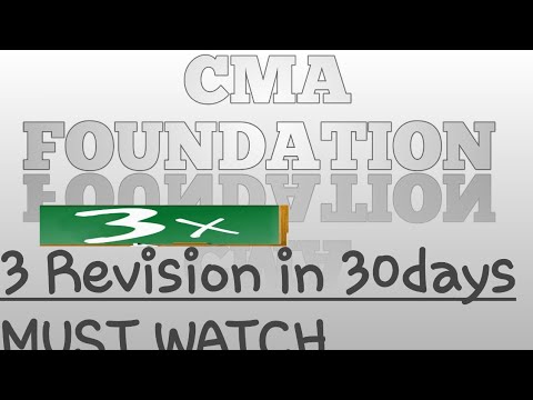 CMA Foundation Revision Plan