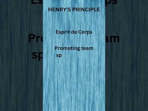 Esprit de Corps #principles of management #Henry principles