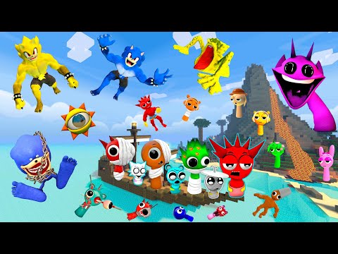 🚢 MINECRAFT SONIC TAPES FAMILY / NEW INCREDIBOX SPRUNKI SONG MUSCLE BABY HEALED SPARTAN KICKING Gmod