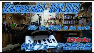 Kawasaki BALIUS 倒立フォーク仮組み　CUSTOM