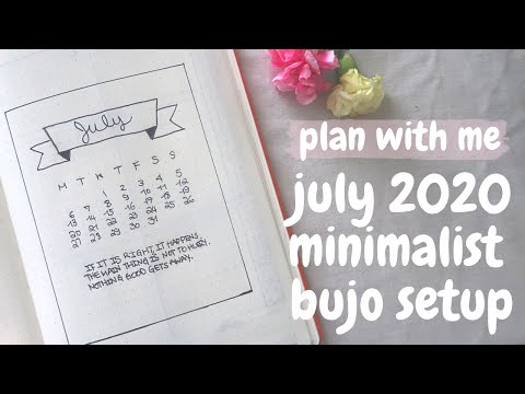 ✏️ plan with me | july 2020 easy + minimalist bullet journal set up