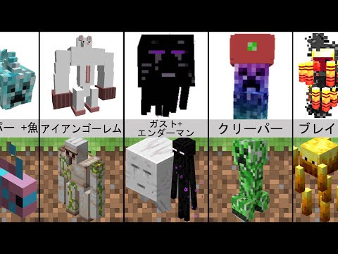 比較：Minecraftのより多くのミュータントクリーチャーモブ