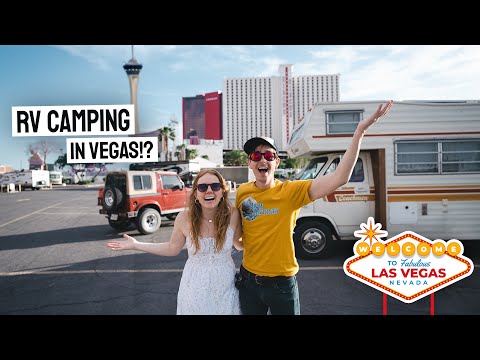 Overnight RV Camping ON THE VEGAS STRIP!? - Sketchy Parking Lot Stay 👀