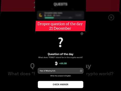 DROPEE 21 DECEMBER QUESTION OF THE DAY