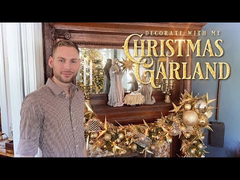 Christmas Decorate With Me 2022 - Christmas Fireplace Mantel Garland - Holiday Decorating Ideas