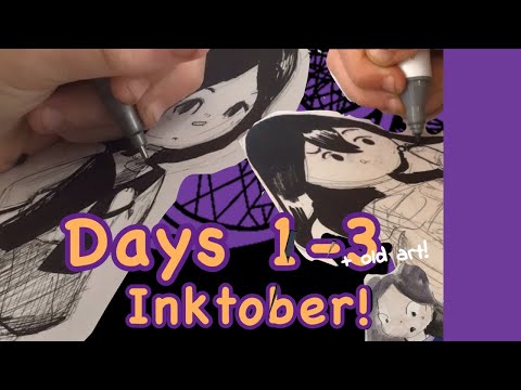 Inktober time!!! 🦇💜(plus some OLD inktober drawngs!!)