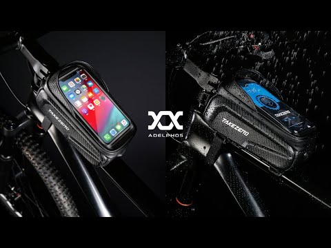 【商品紹介】おしゃれなカーボン調!スマホ対応トップチューブバッグ FR2 自転車用フレームバッグ スマホホルダー