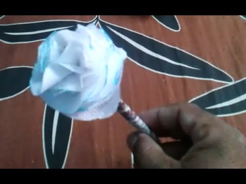 DIY easy origami crafts. Beautiful Flower with Tissue paper for decoration and gift.