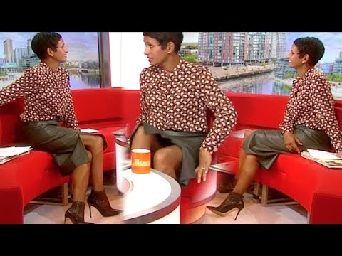 Naga Munchetty | Green Leather Split Skirt!