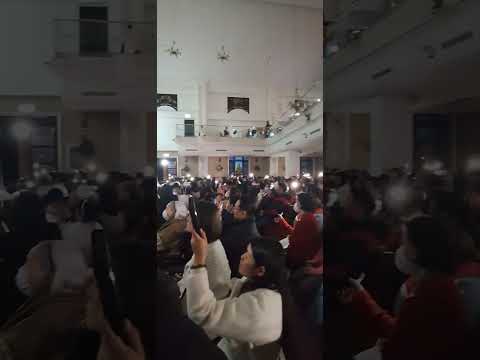 live violen music instrument  playing Christmas song at shulin catholic church chinese mass