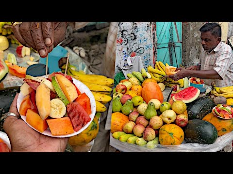 Amazing Street Food Fruit Chaat Making | FRUIT NINJA | Indian Street Food