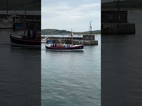 Restored 91 Year Old RNLI Life boat Leaving Padstow Cornwall Uk