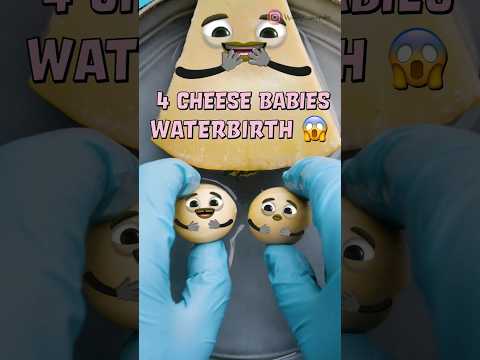 4 Cheese BABIES Waterbirth🧀 - 1 WAS BORN DEAD BUT... 💔 #fruitsurgery #foodsurgery #shorts