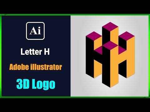 How to Create 3D letter H Logo in Adobe Illustrator | Logo Design Tutorial