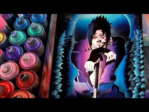 Sasuke Uchiha from Naruto (BIG PAINTING) by Spray Art Eden