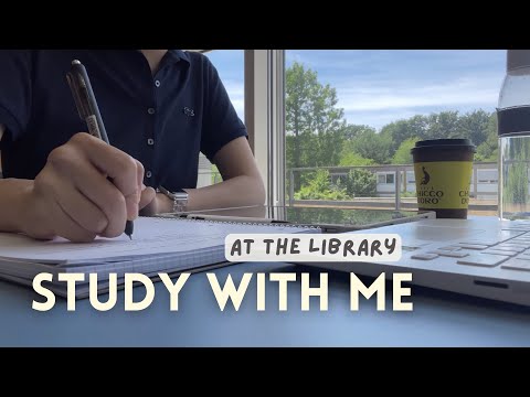 1.5 HOURS STUDY WITH ME at the Library🔥 | real time • no music • study ASMR