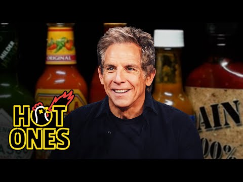 Ben Stiller Giggles Uncontrollably While Eating Spicy Wings | Hot Ones